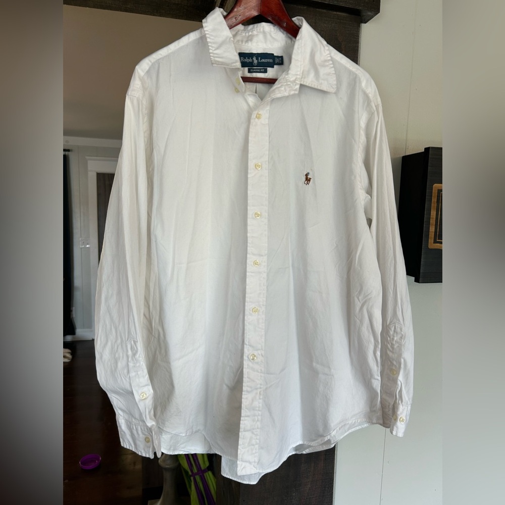 White Ralph Lauren cotton dress shirt